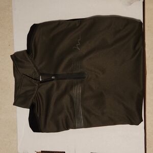 Mens Freemotion Large Collared Green/Black zip up like new!